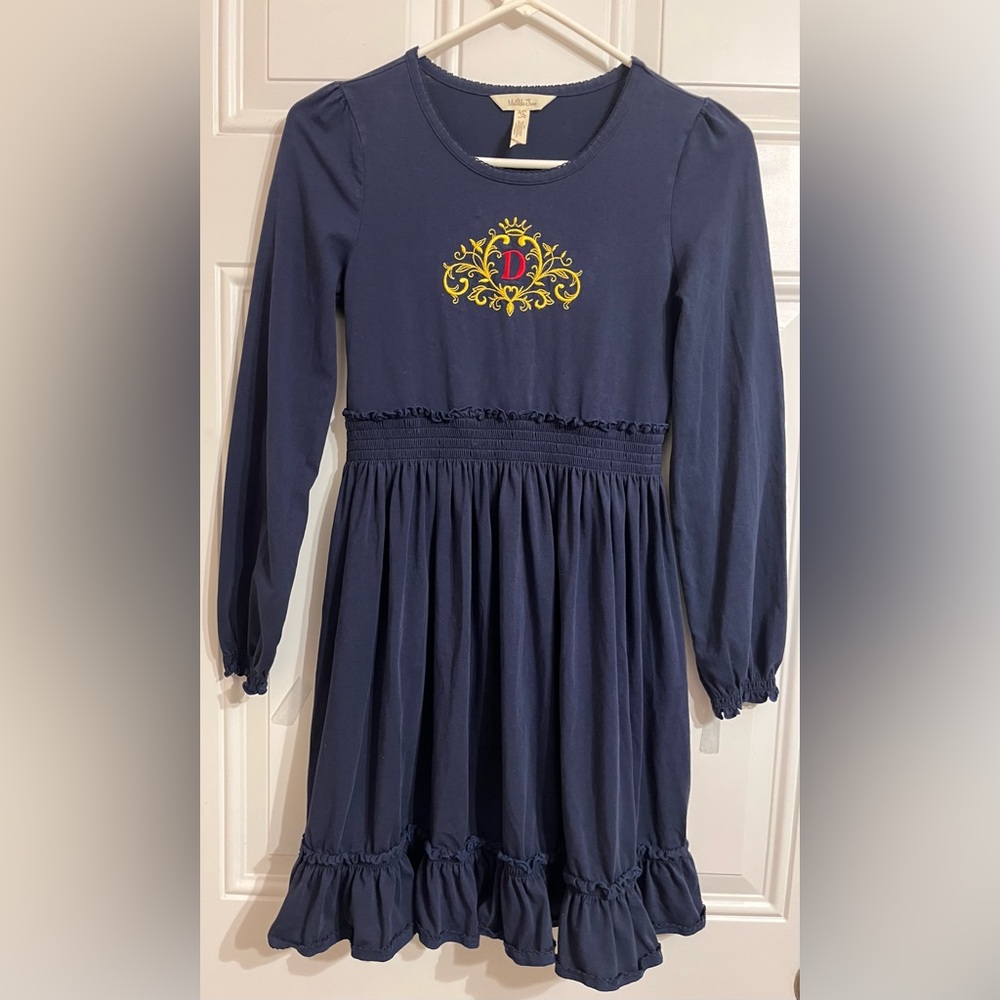 Matilda Jane Perfectly Paired Navy‎ Blue Lap Dress Size 14 Girls Monogrammed D